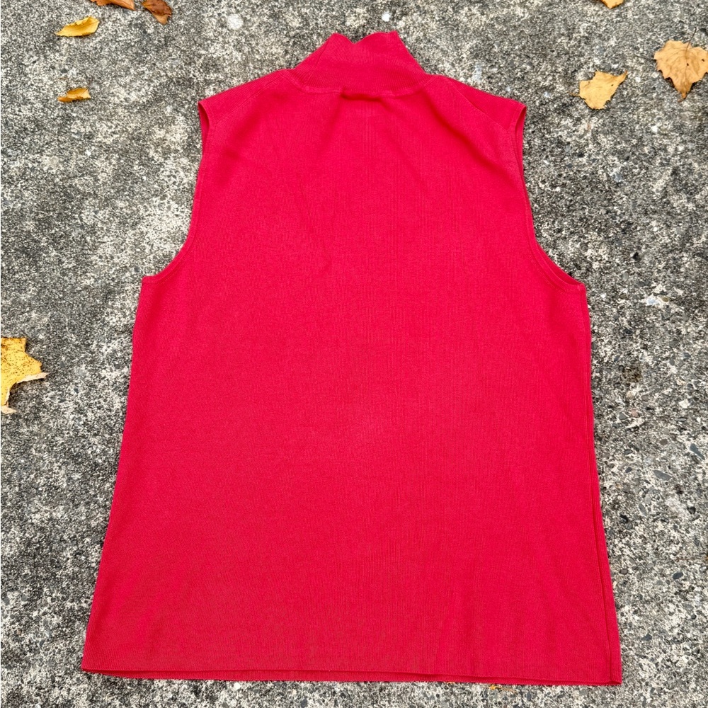 Chico's Vibrant Coral Red Sleeveless Silk Tank Top size L - Picture 5 of 6